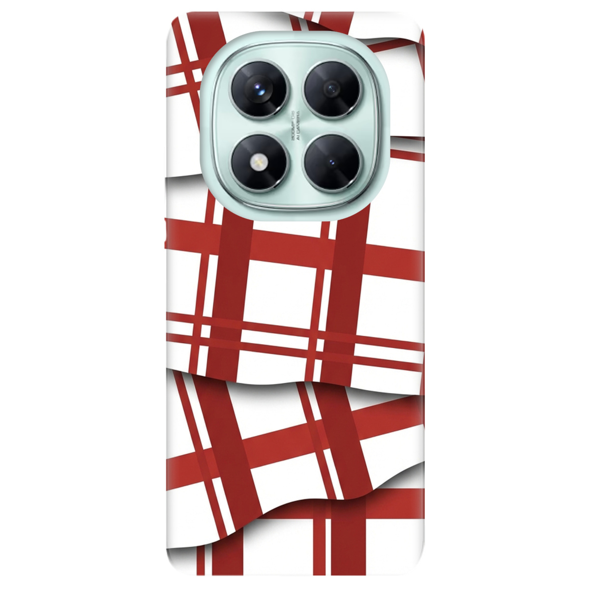 Чохол для Xiaomi Redmi Note 14 Pro 5G прозорий GRID RED - фото 1 - Чохли для телефонів