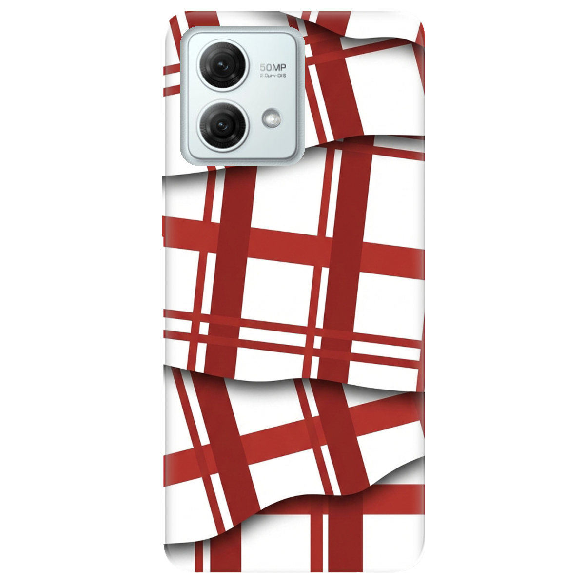 Чохол для Motorola G84 прозорий GRID RED - фото 1 - Чохли для телефонів