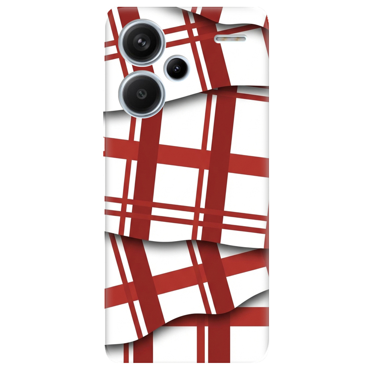 Чохол для Xiaomi Redmi Note 13 Pro + прозорий GRID RED - фото 1 - Чохли для телефонів