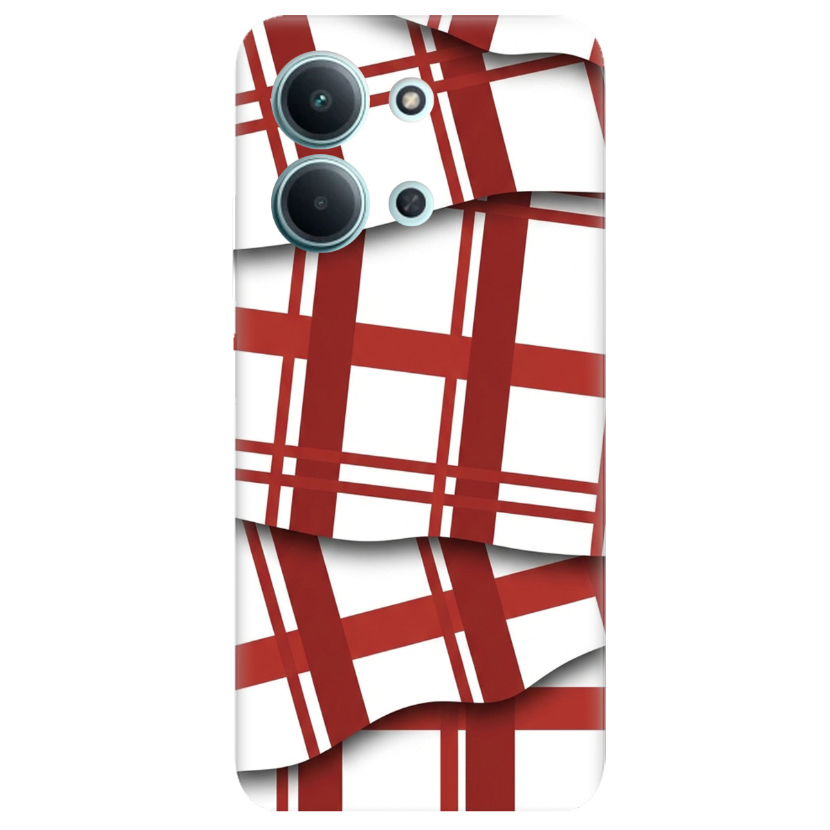 Чохол для Xiaomi Redmi 15C прозорий GRID RED - фото 1 - Чохли для телефонів