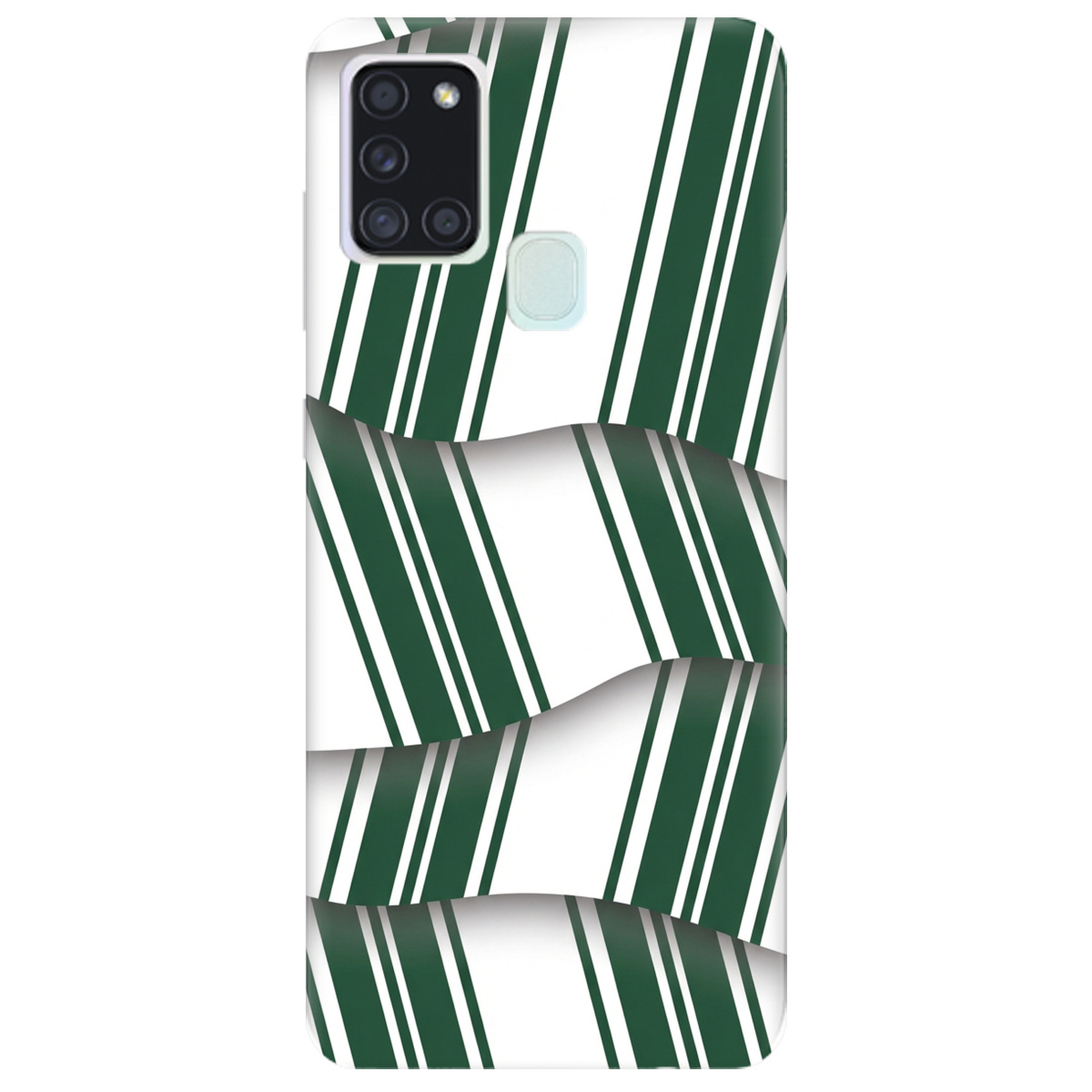 Чохол для Samsung Galaxy A21s прозорий LINE GREEN - фото 1 - Чохли для телефонів