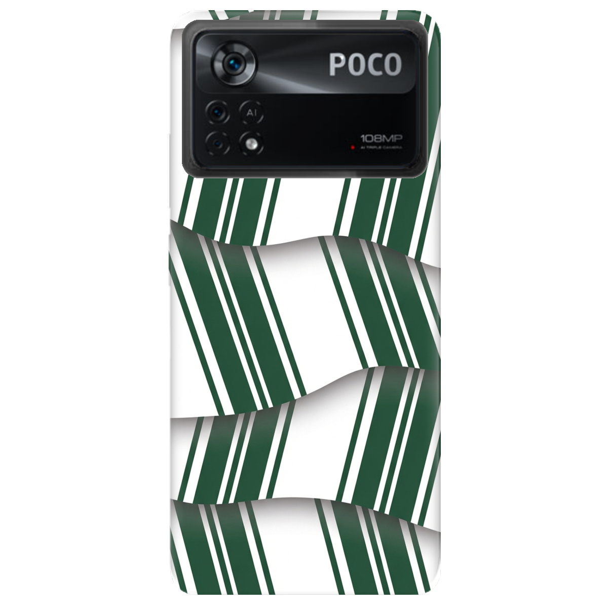 Чохол для Xiaomi Poco X4 Pro 5G прозорий LINE GREEN - фото 1 - Чохли для телефонів