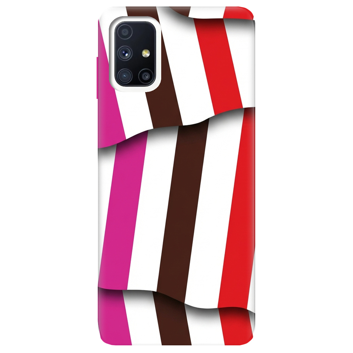 Чехол для Samsung Galaxy M51 прозрачный COLORFUL LINES - фото 1 - Чехлы для телефонов