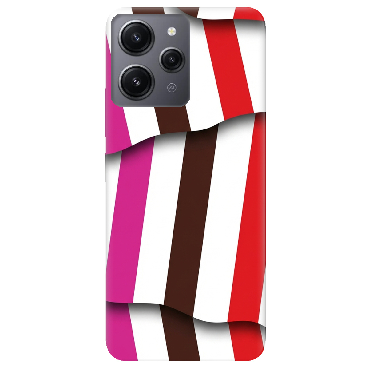 Чехол для Xiaomi Redmi 12 прозрачный COLORFUL LINES - фото 1 - Чехлы для телефонов