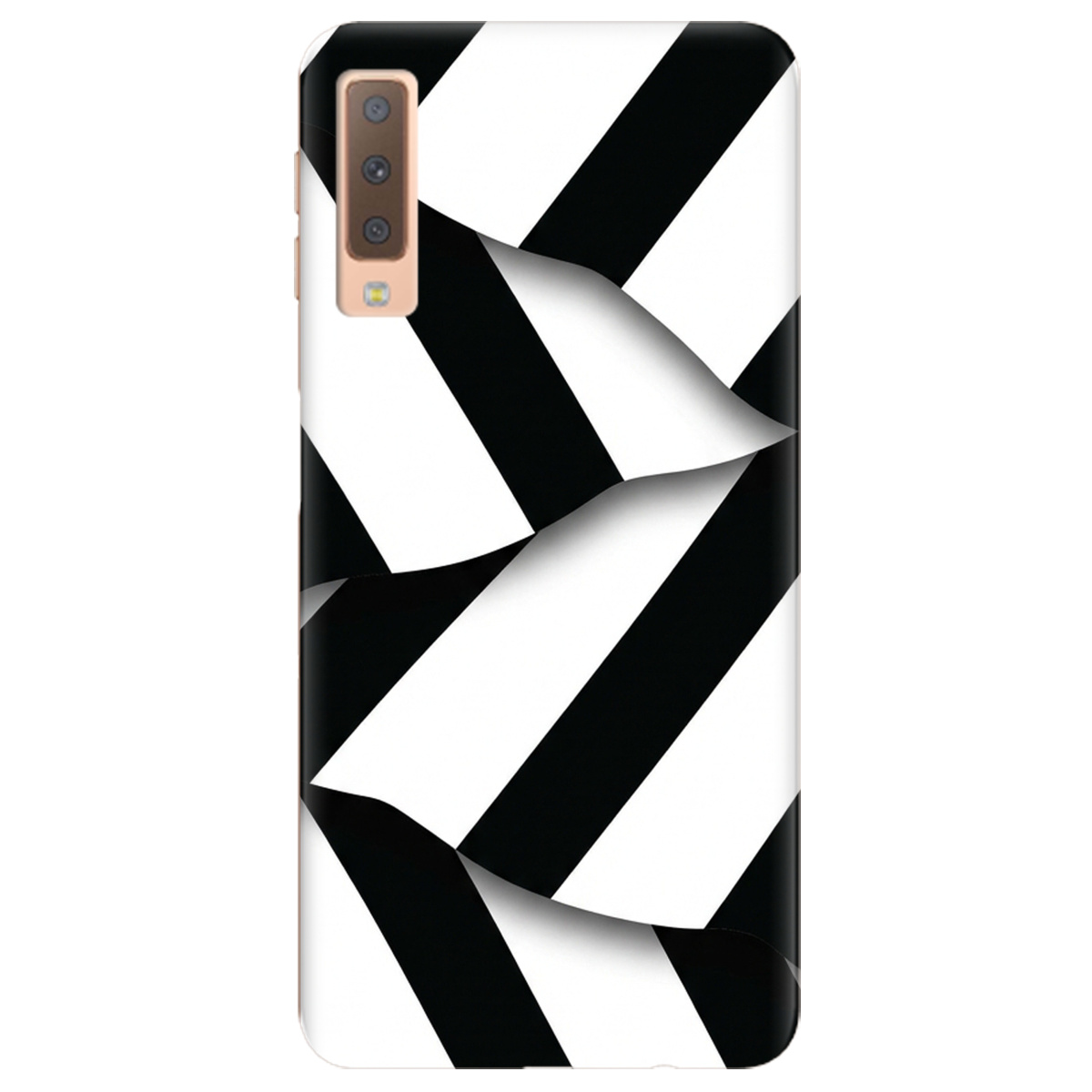 Чохол для Samsung Galaxy A7 2018 прозорий LINE BLACK - фото 1 - Чохли для телефонів