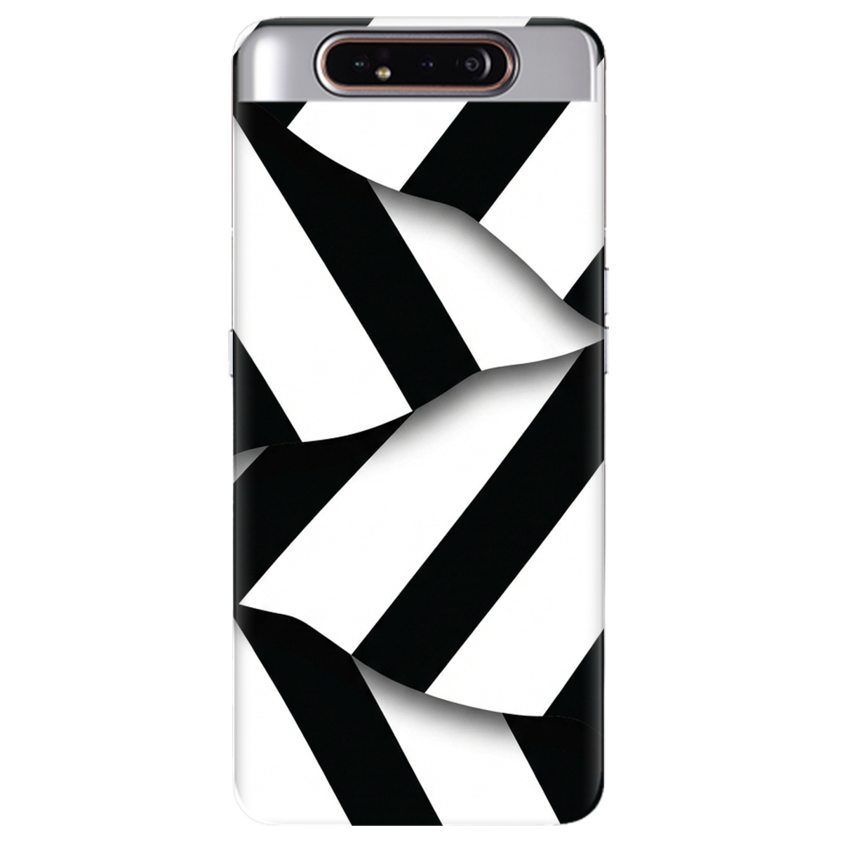 Чохол для Samsung Galaxy A80 прозорий LINE BLACK - фото 1 - Чохли для телефонів