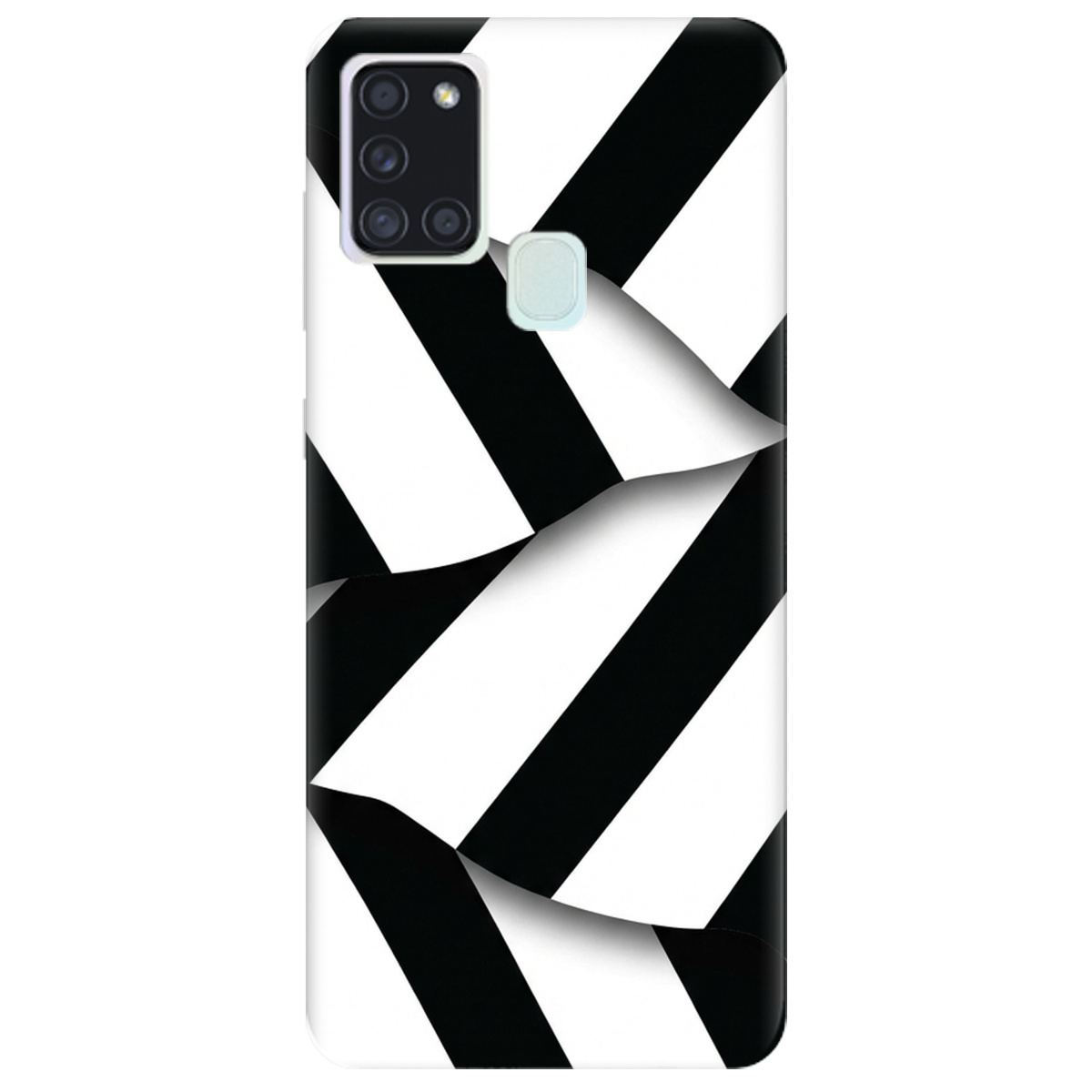 Чохол для Samsung Galaxy A21s прозорий LINE BLACK - фото 1 - Чохли для телефонів