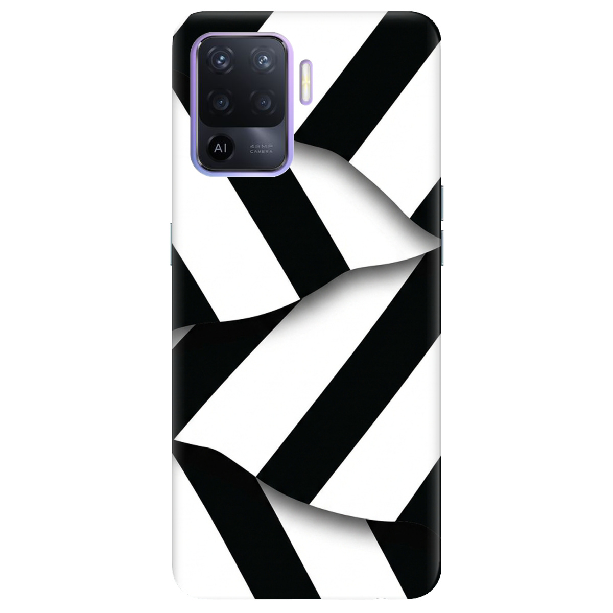 Чохол для Oppo Reno 5 Lite прозорий LINE BLACK - фото 1 - Чохли для телефонів