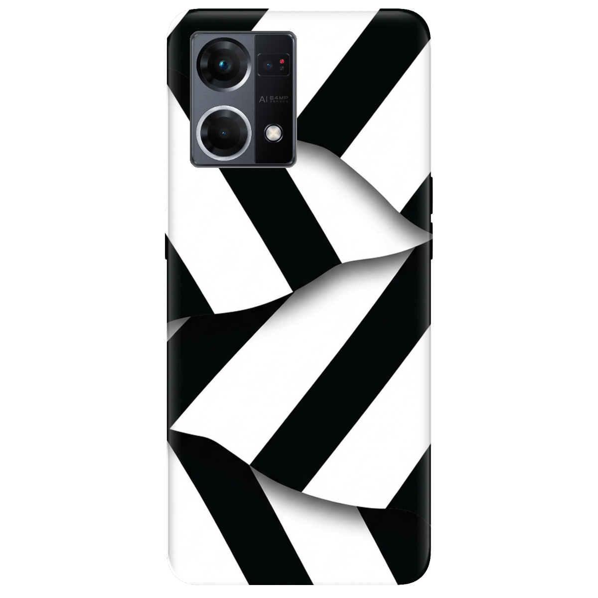 Чохол для Oppo Reno  7 4G прозорий LINE BLACK - фото 1 - Чохли для телефонів