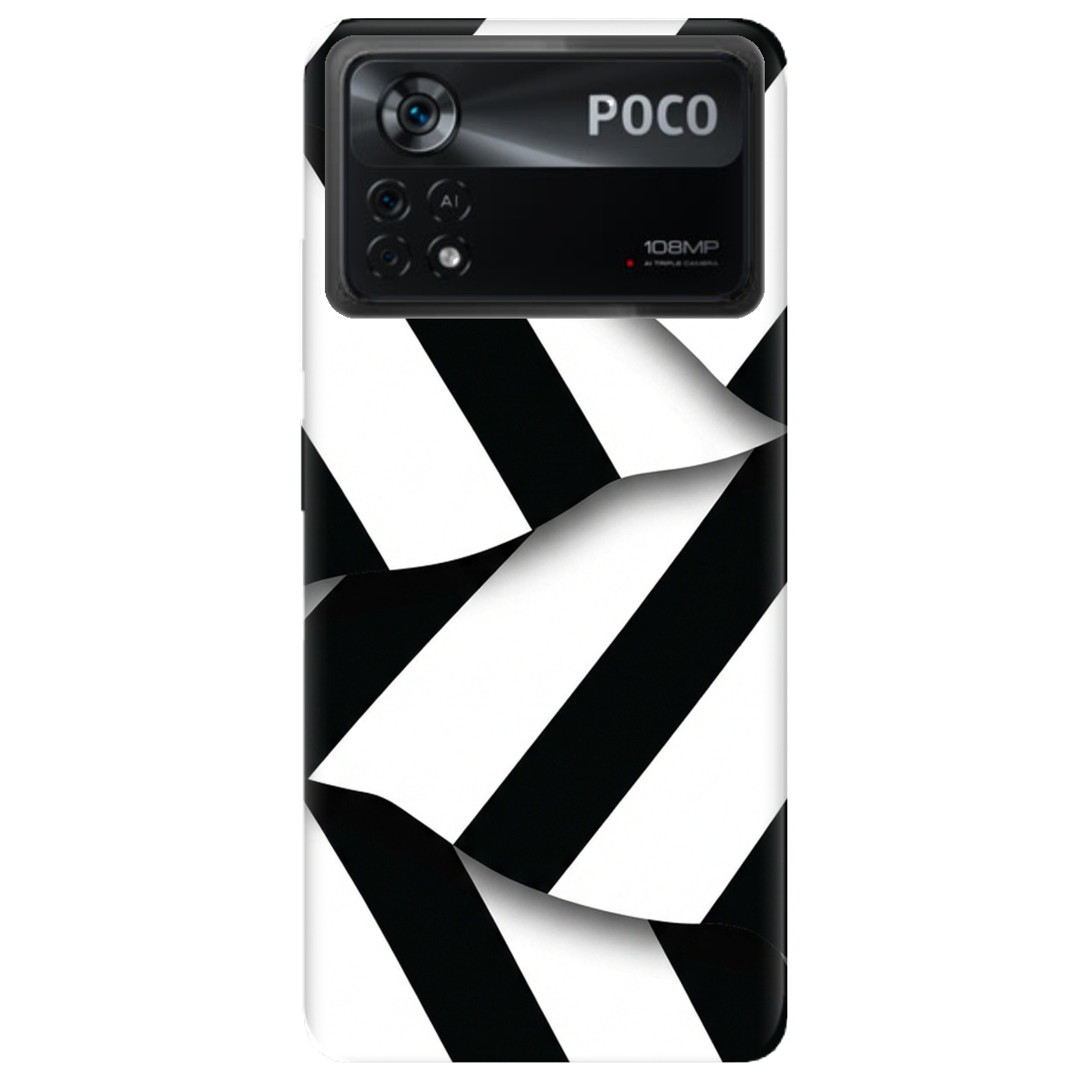 Чехол для Xiaomi Poco X4 Pro 5G прозрачный LINE BLACK - фото 1 - Чехлы для телефонов
