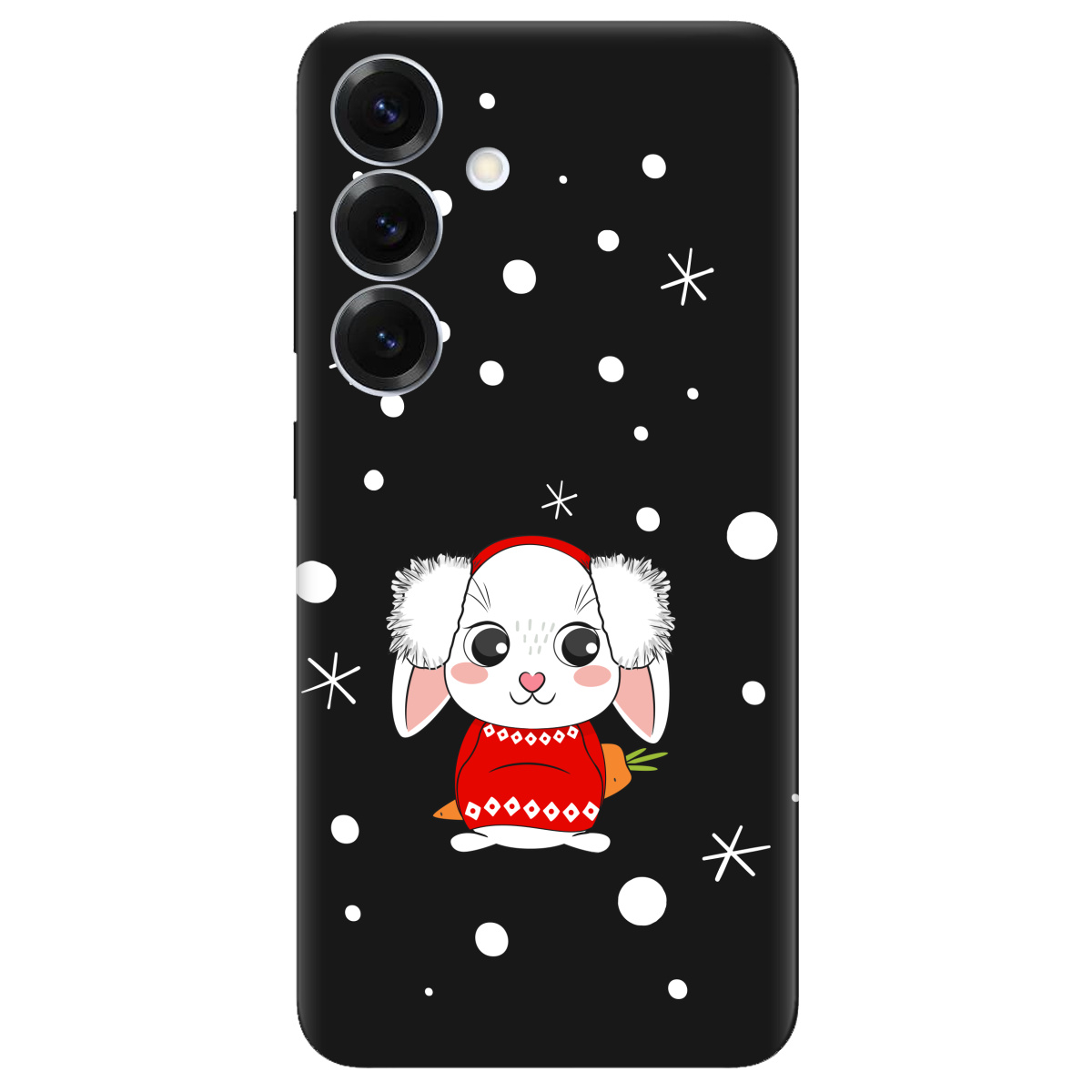 Чохол для Samsung Galaxy S26 чорний матовий soft touch My bunny - фото 1 - Чохли для телефонів