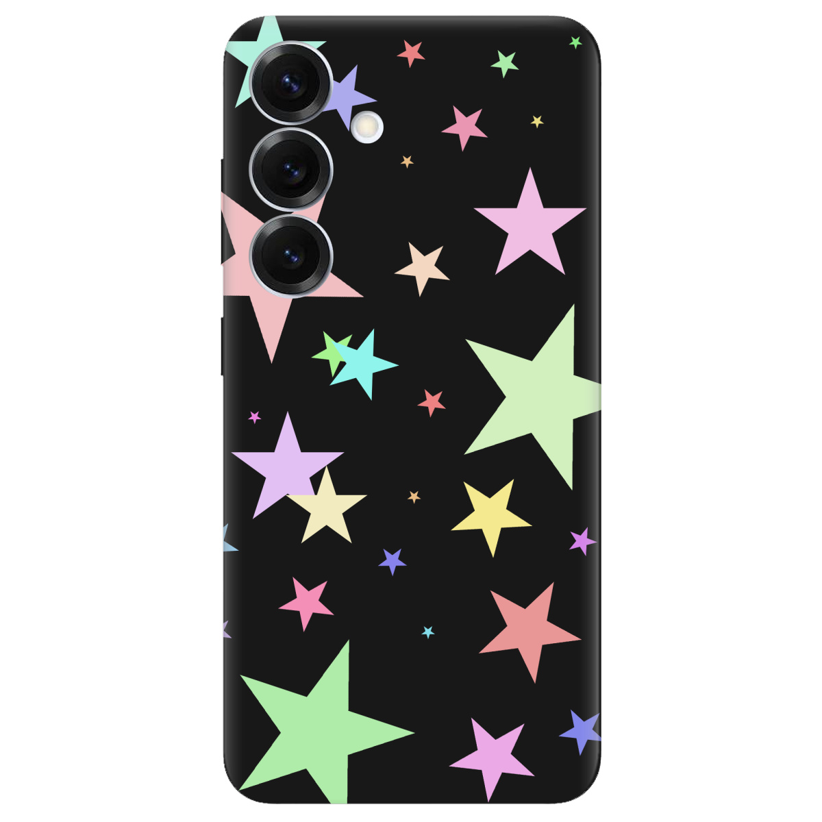 Чохол для Samsung Galaxy S26 чорний матовий soft touch Яскраві зірки (black) - фото 1 - Чохли для телефонів