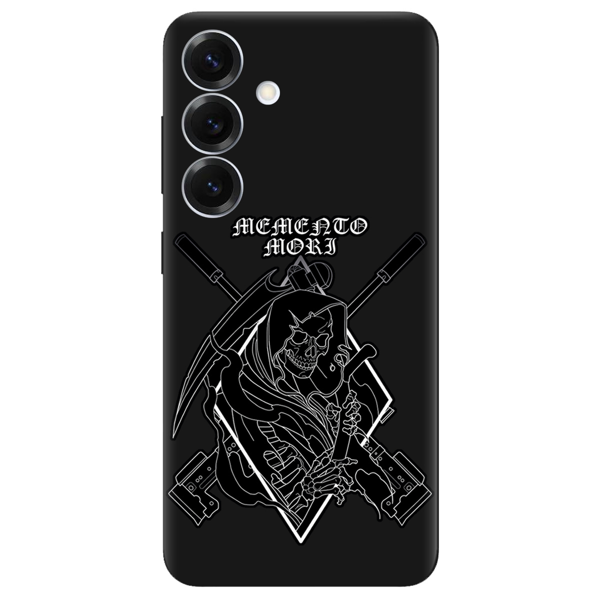 Чохол для Samsung Galaxy S26 чорний матовий soft touch Пам'ятай про смерть - фото 1 - Чохли для телефонів