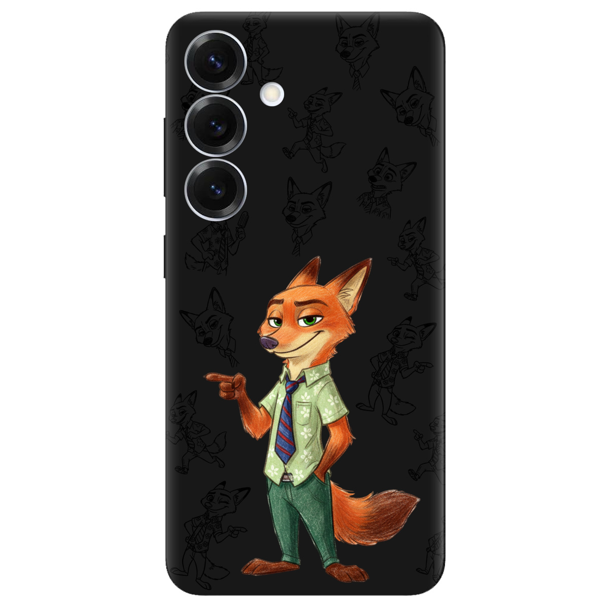 Чехол для Samsung Galaxy S26 черный матовый soft touch Зоотрополис Ник Nick - фото 1 - Чехлы для телефонов