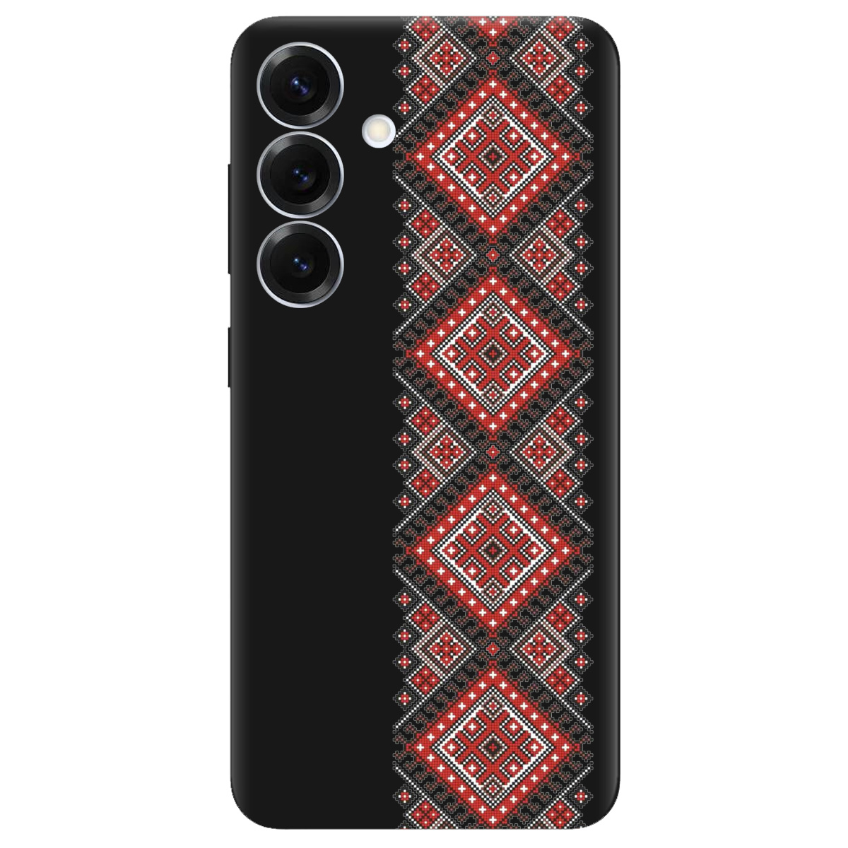 Чохол для Samsung Galaxy S26 Pro чорний матовий soft touch Вишиванка - фото 1 - Чохли для телефонів