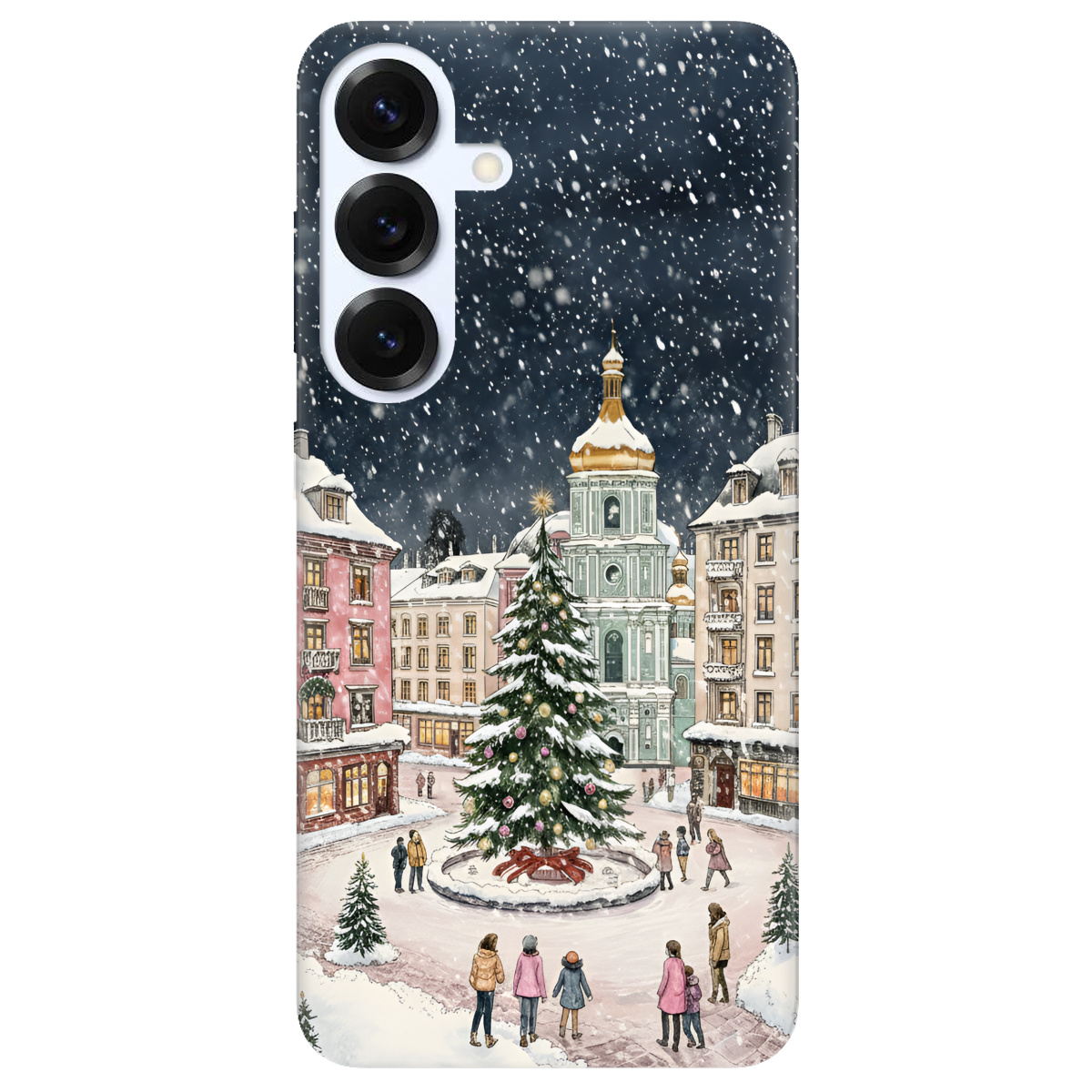 Чехол для Samsung Galaxy S26 Pro прозрачный Новогодний город - фото 1 - Чехлы для телефонов