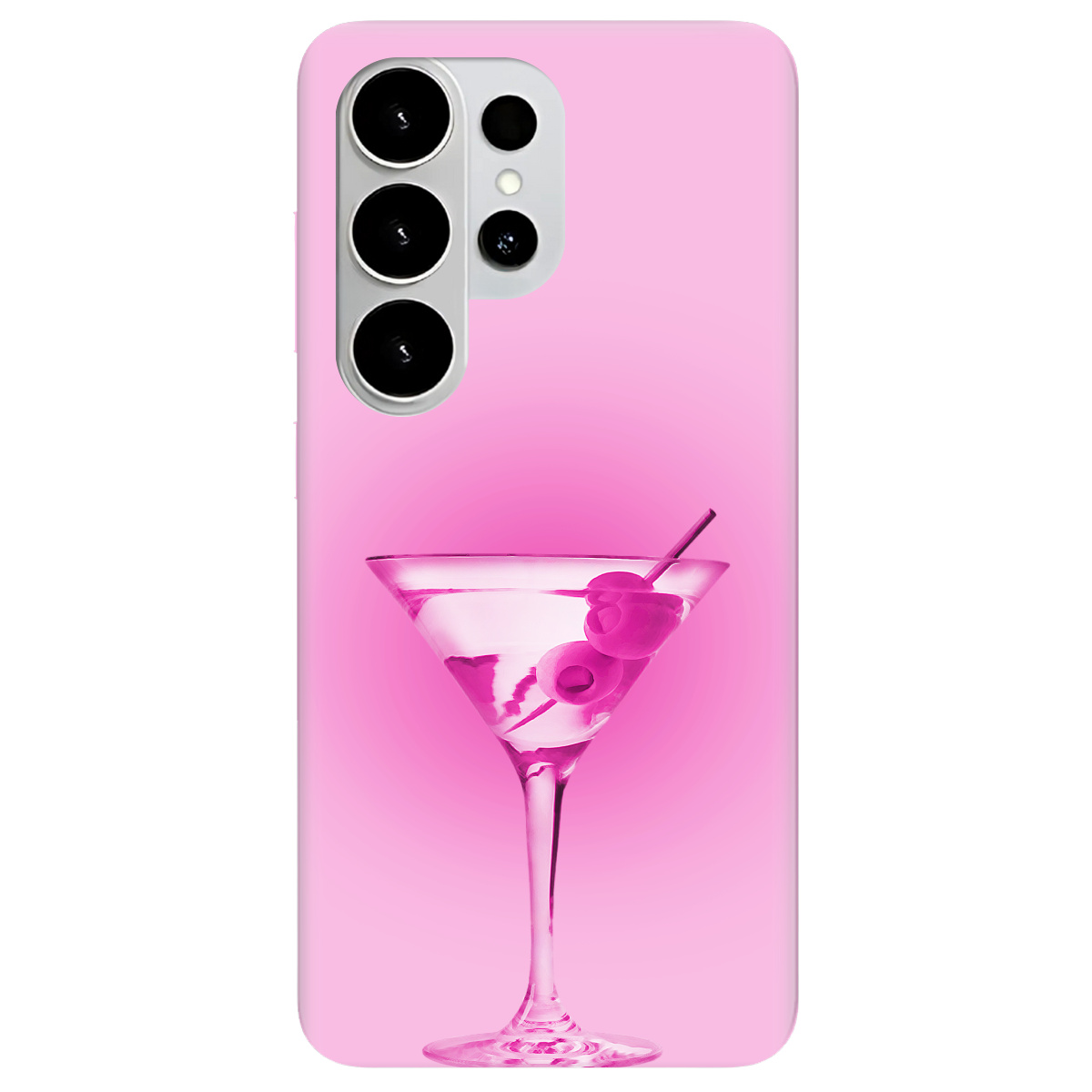 Чехол для Samsung Galaxy S26 Ultra прозрачный Розовое мартини - фото 1 - Чехлы для телефонов