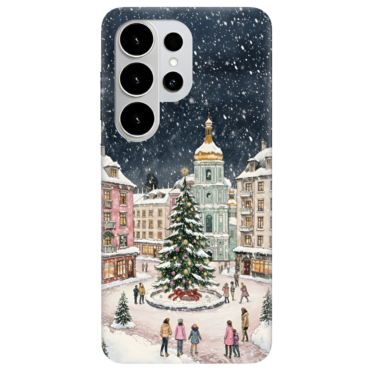 Чохол для Samsung Galaxy S26 Ultra прозорий Новорічне місто - фото 1 - Чохли для телефонів