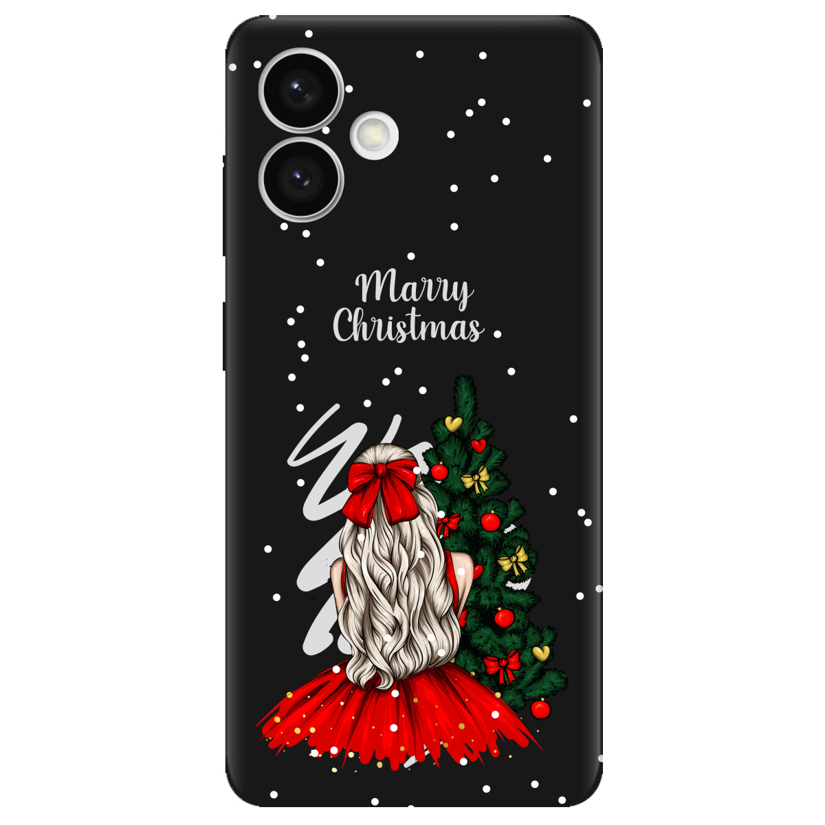 Чохол для Samsung Galaxy S26 Plus чорний матовий soft touch Beautiful christmas - фото 1 - Чохли для телефонів