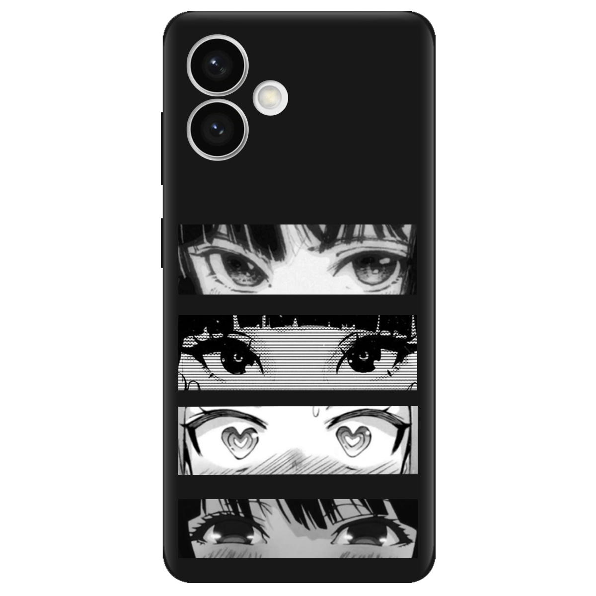 Чохол для Samsung Galaxy S26 Plus чорний матовий soft touch Закохані очі - фото 1 - Чохли для телефонів