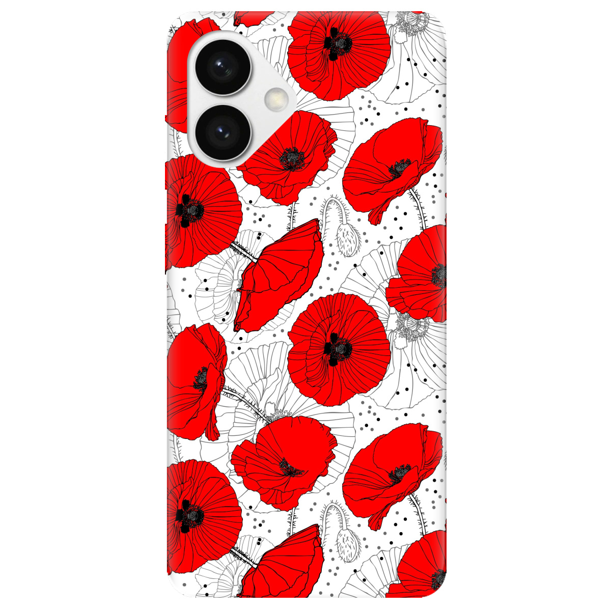 Чехол для Samsung Galaxy S26 Edge Edge прозрачный Red flower - фото 1 - Чехлы для телефонов