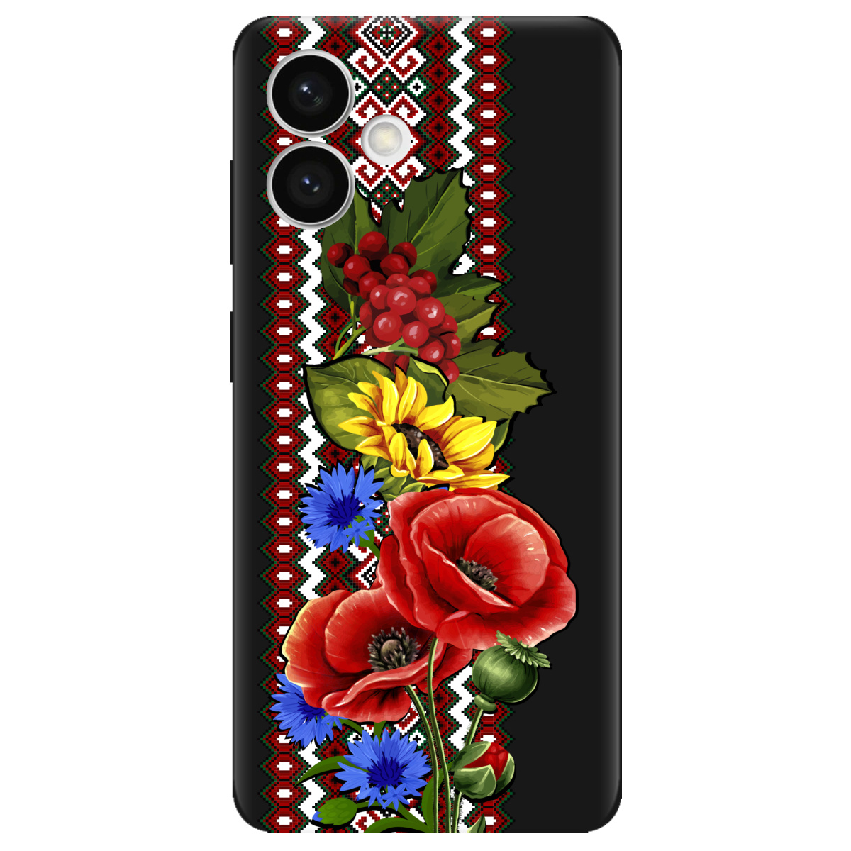 Чохол для Samsung S26 Edge чорний матовий soft touch Ukraine ornament - фото 1 - Чохли для телефонів