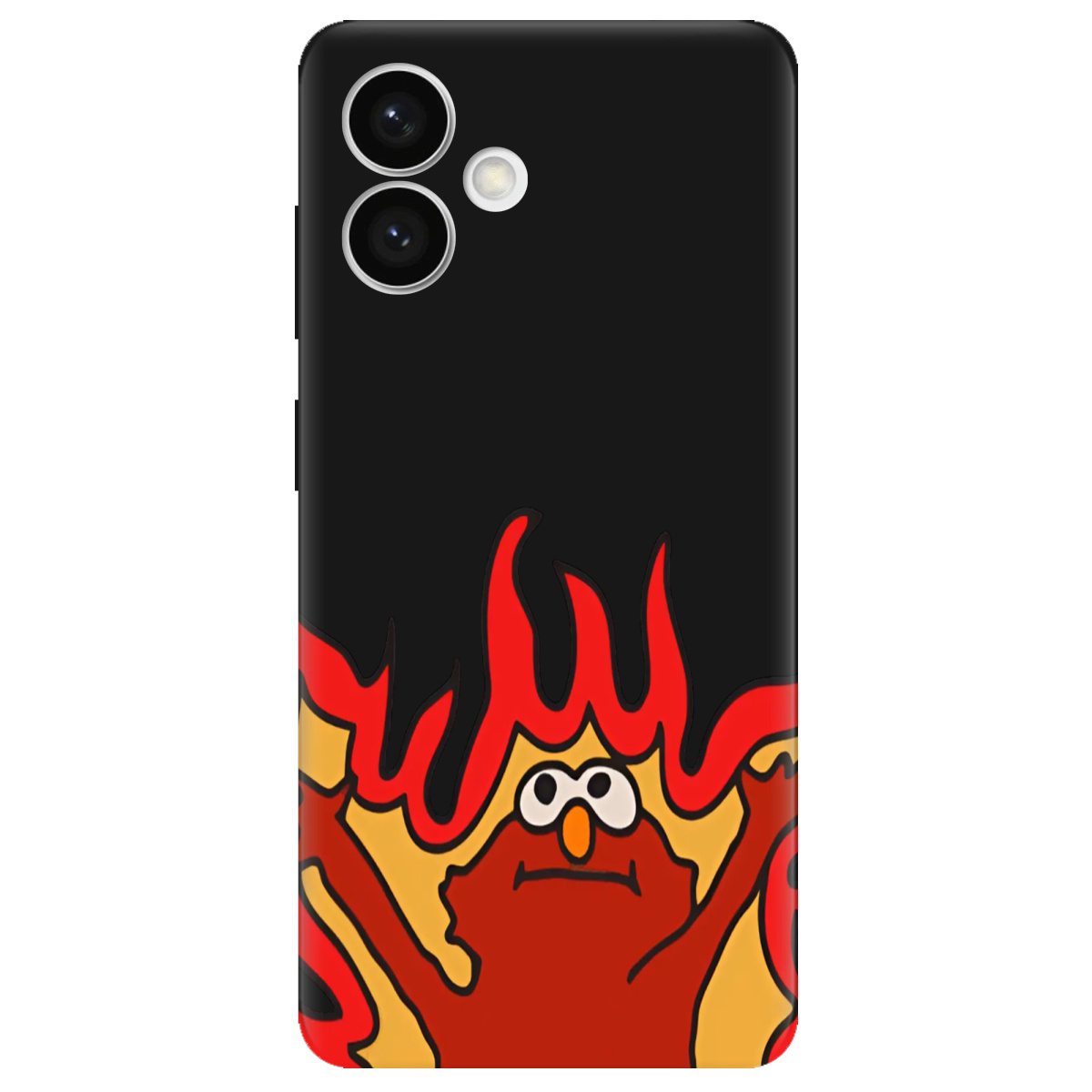 Чохол для Samsung S26 Edge чорний матовий soft touch Хаос у вогні - фото 1 - Чохли для телефонів