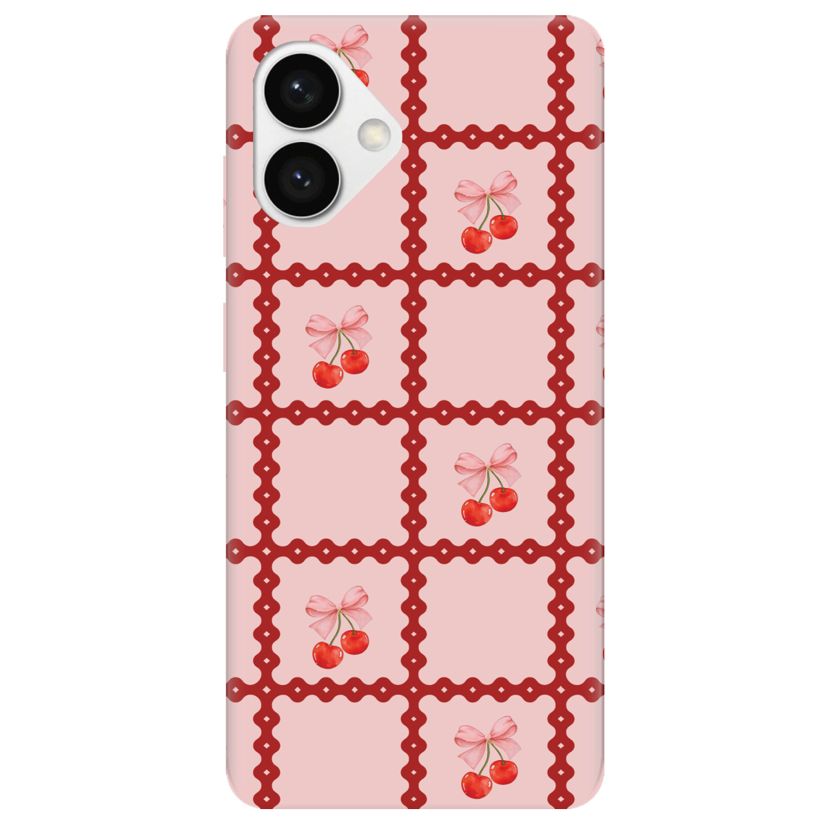 Чохол для Samsung S26 Edge прозорий Вишні у сітці - фото 1 - Чохли для телефонів