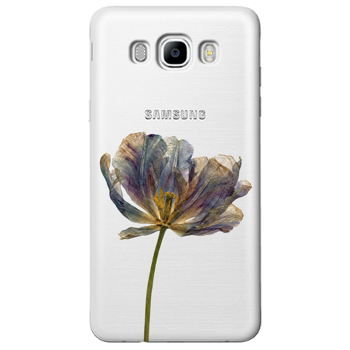 Чехол для Samsung Galaxy J7 2016 прозрачный Нежный сухоцвет - фото 1 - Чехлы для телефонов