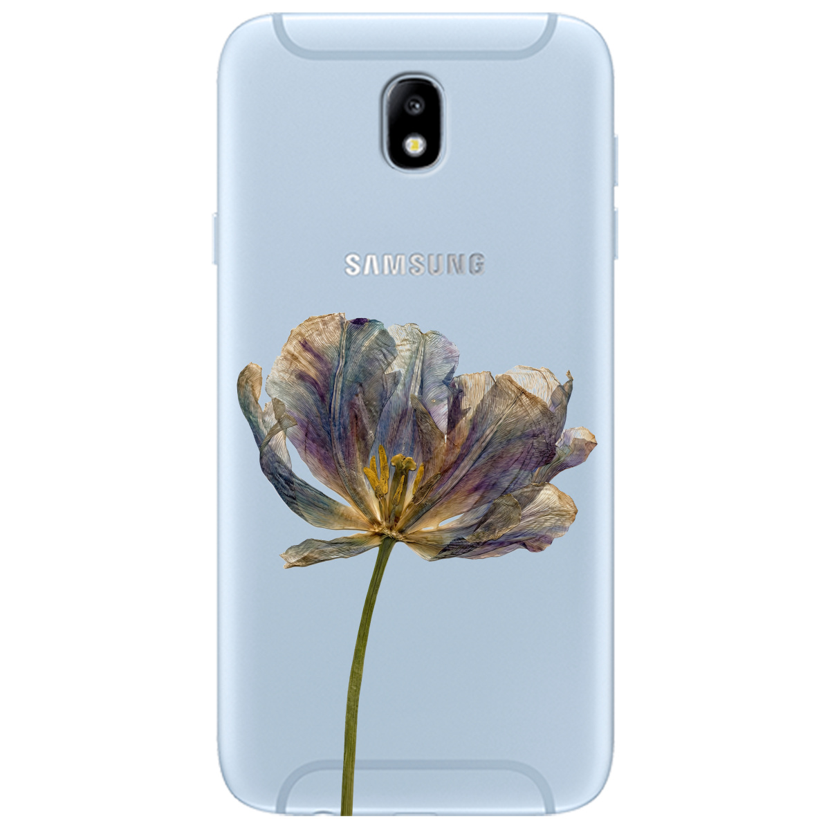 Чехол для Samsung Galaxy J7 2017 прозрачный Нежный сухоцвет - фото 1 - Чехлы для телефонов