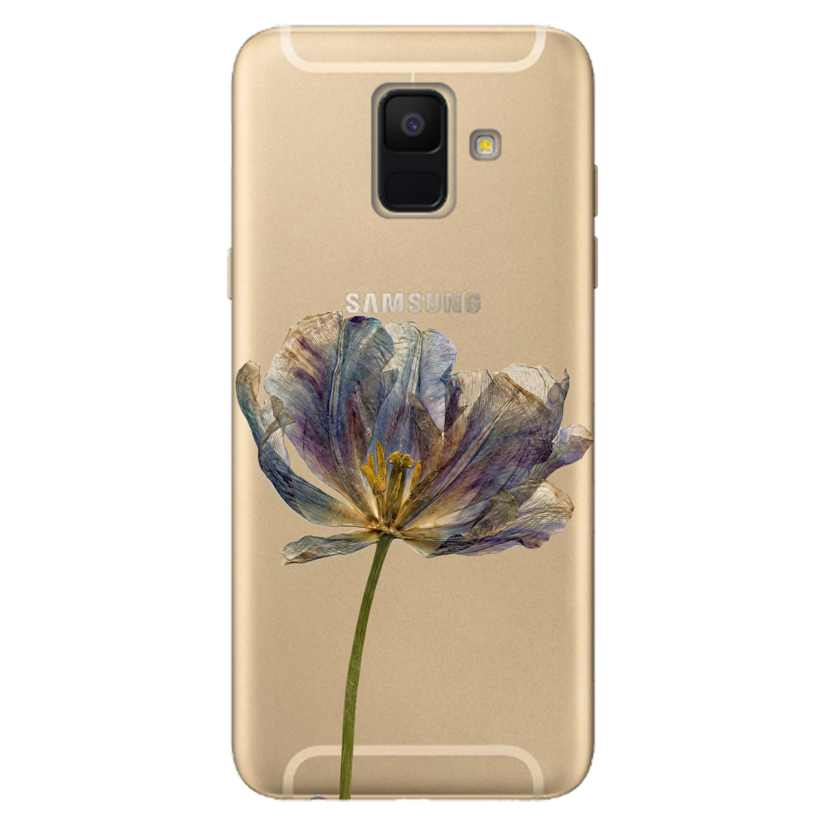 Чехол для Samsung Galaxy A6 2018 прозрачный Нежный сухоцвет - фото 1 - Чехлы для телефонов