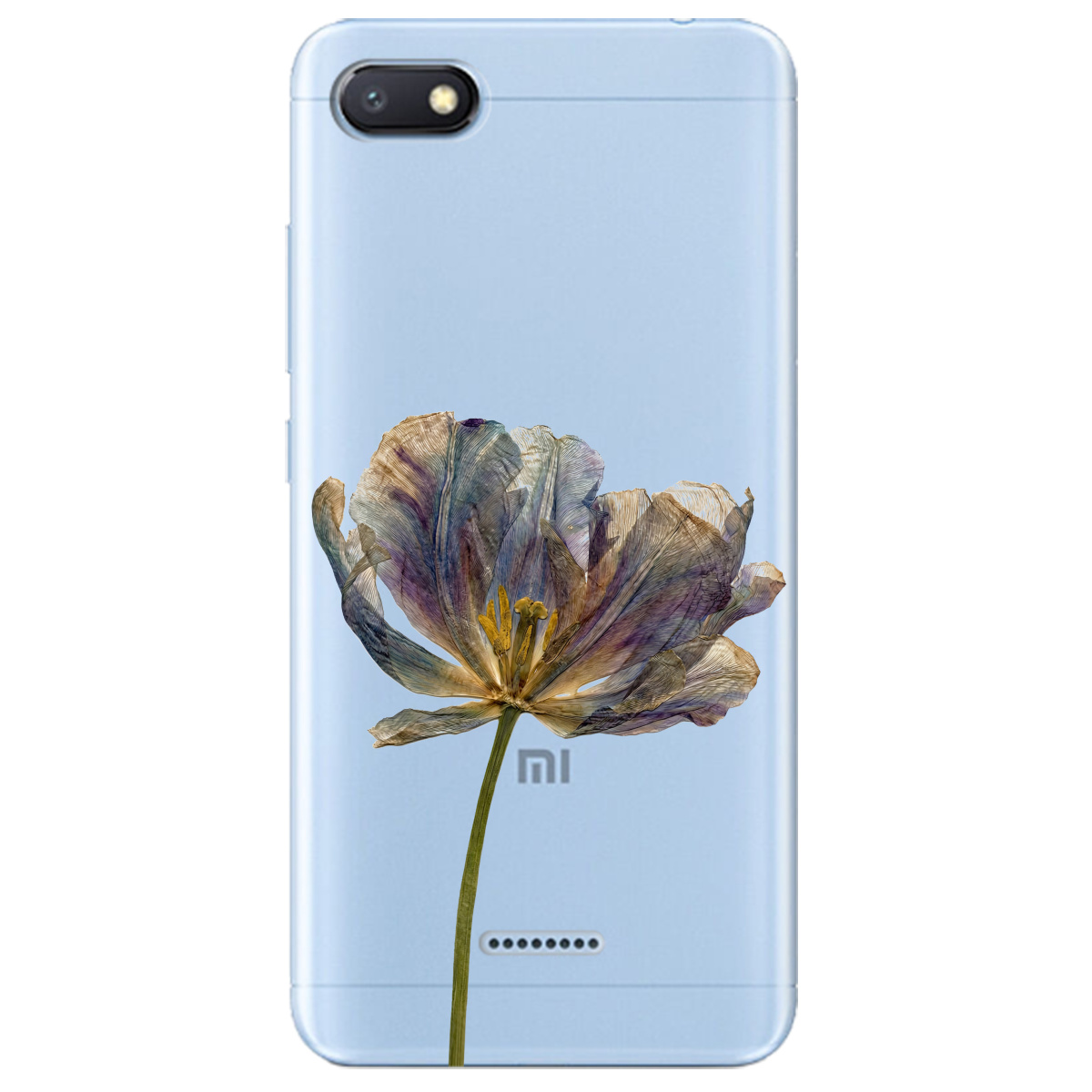 Чехол для Xiaomi Redmi 6A прозрачный Нежный сухоцвет - фото 1 - Чехлы для телефонов
