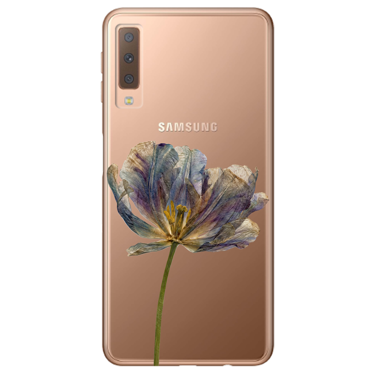 Чохол для Samsung Galaxy A7 2018 прозорий Ніжний сухоцвіт - фото 1 - Чохли для телефонів