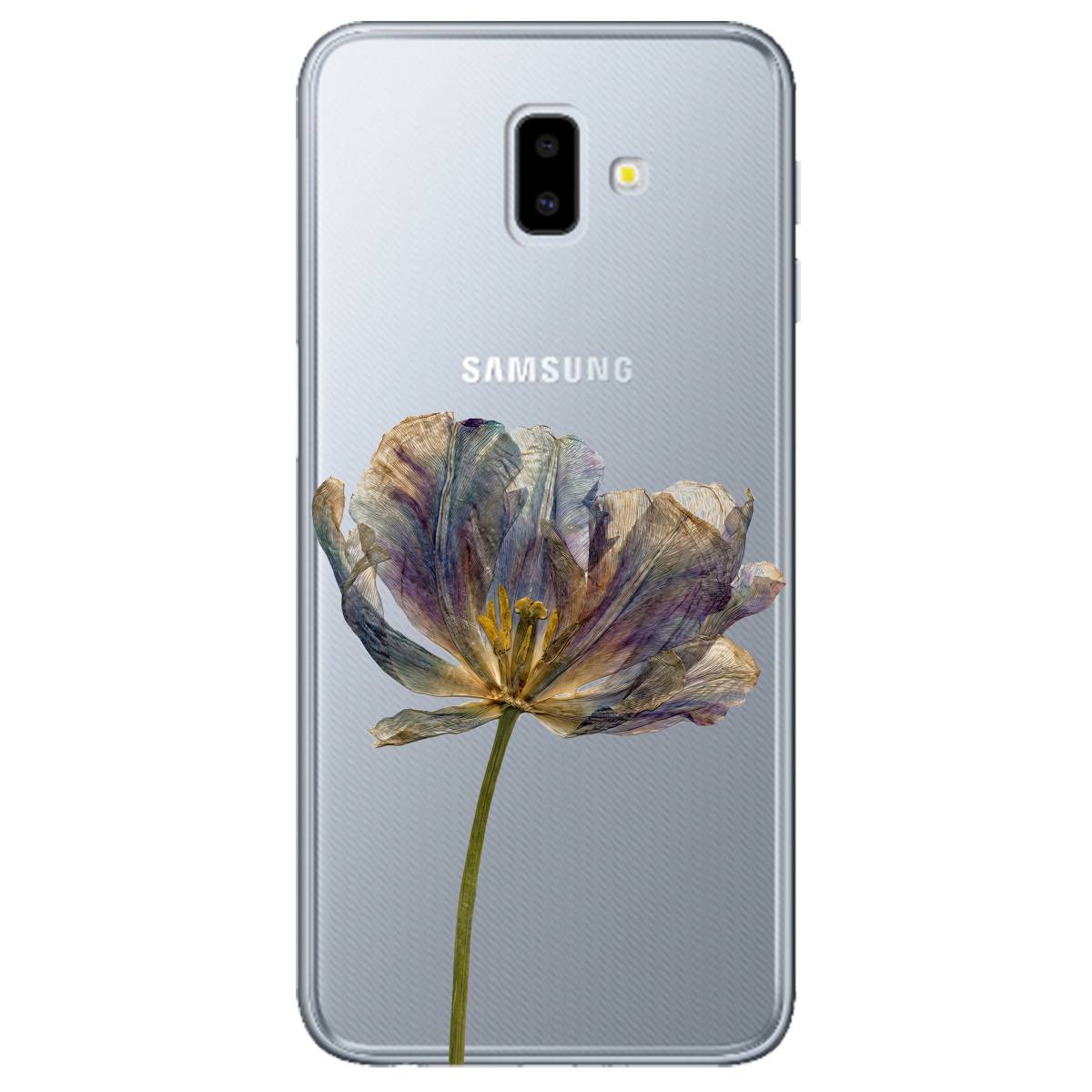 Чохол для Samsung Galaxy J6 Plus 2018 прозорий Ніжний сухоцвіт - фото 1 - Чохли для телефонів