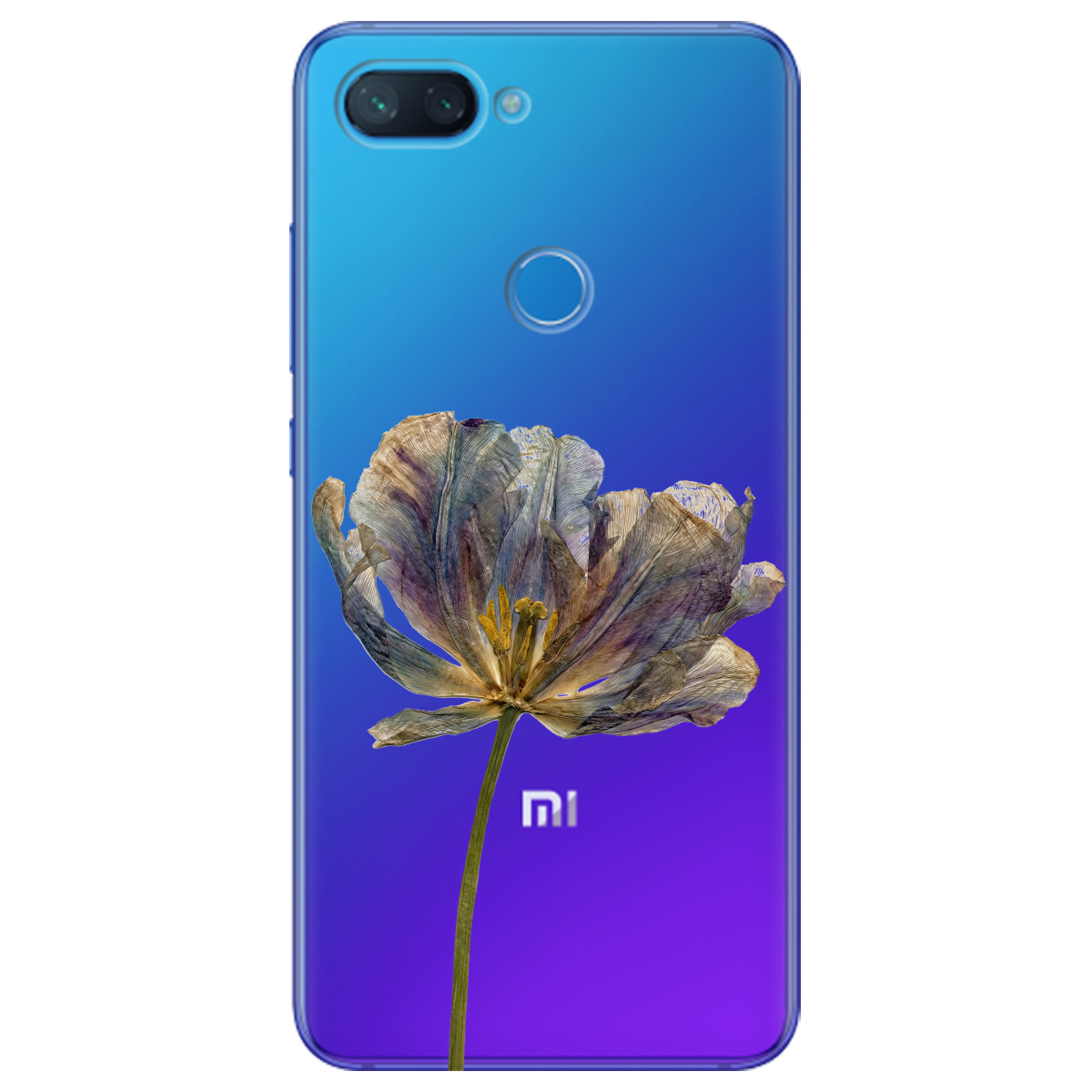 Чехол для Xiaomi Mi 8 Lite прозрачный Нежный сухоцвет - фото 1 - Чехлы для телефонов