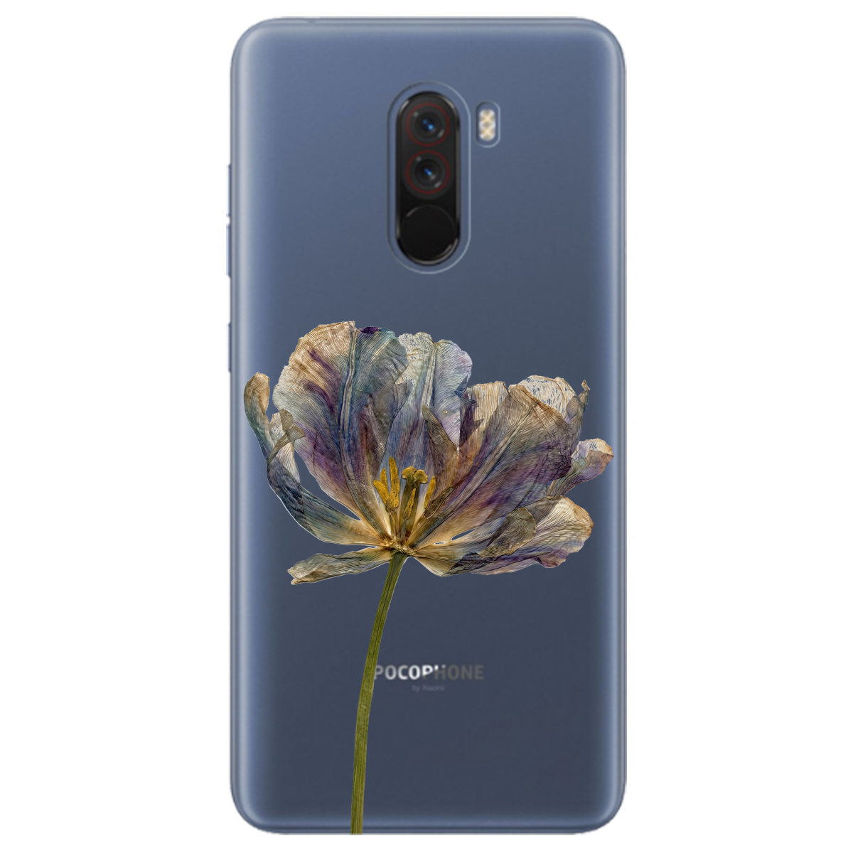Чохол для Xiaomi Pocophone F1 прозорий Ніжний сухоцвіт - фото 1 - Чохли для телефонів