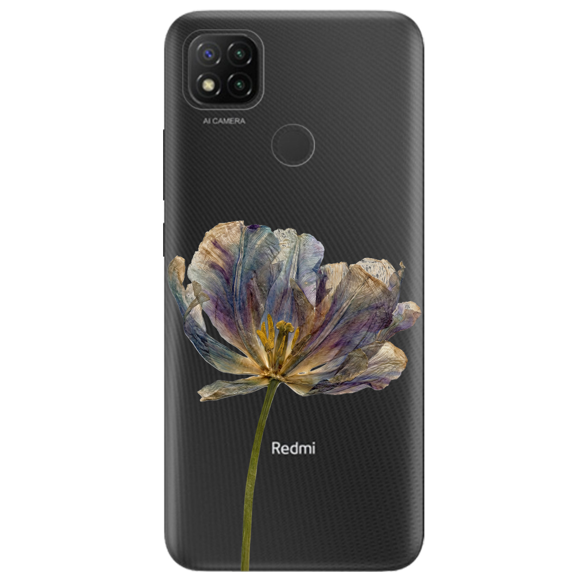 Чехол для Xiaomi Redmi 9C прозрачный Нежный сухоцвет - фото 1 - Чехлы для телефонов