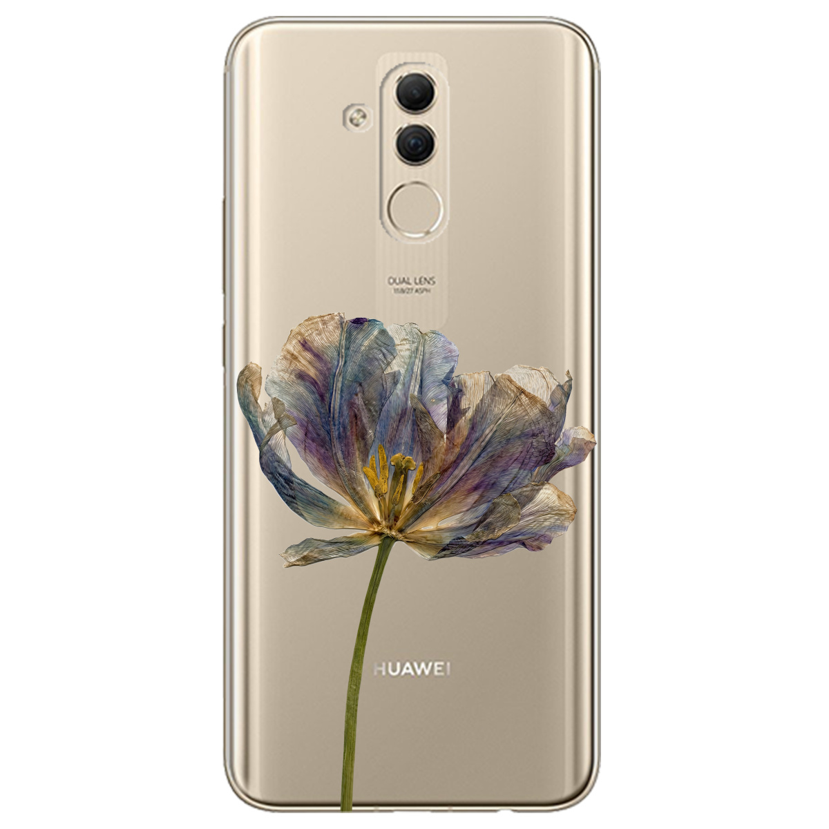 Чехол для Huawei Mate 20 Lite прозрачный Нежный сухоцвет - фото 1 - Чехлы для телефонов