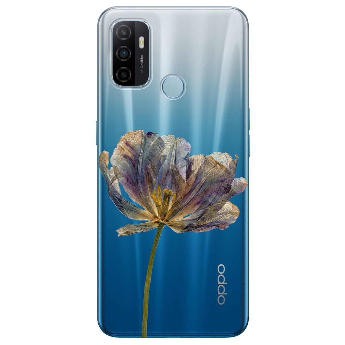 Чехол для Oppo A53/ A32/ A33 прозрачный Нежный сухоцвет - фото 1 - Чехлы для телефонов