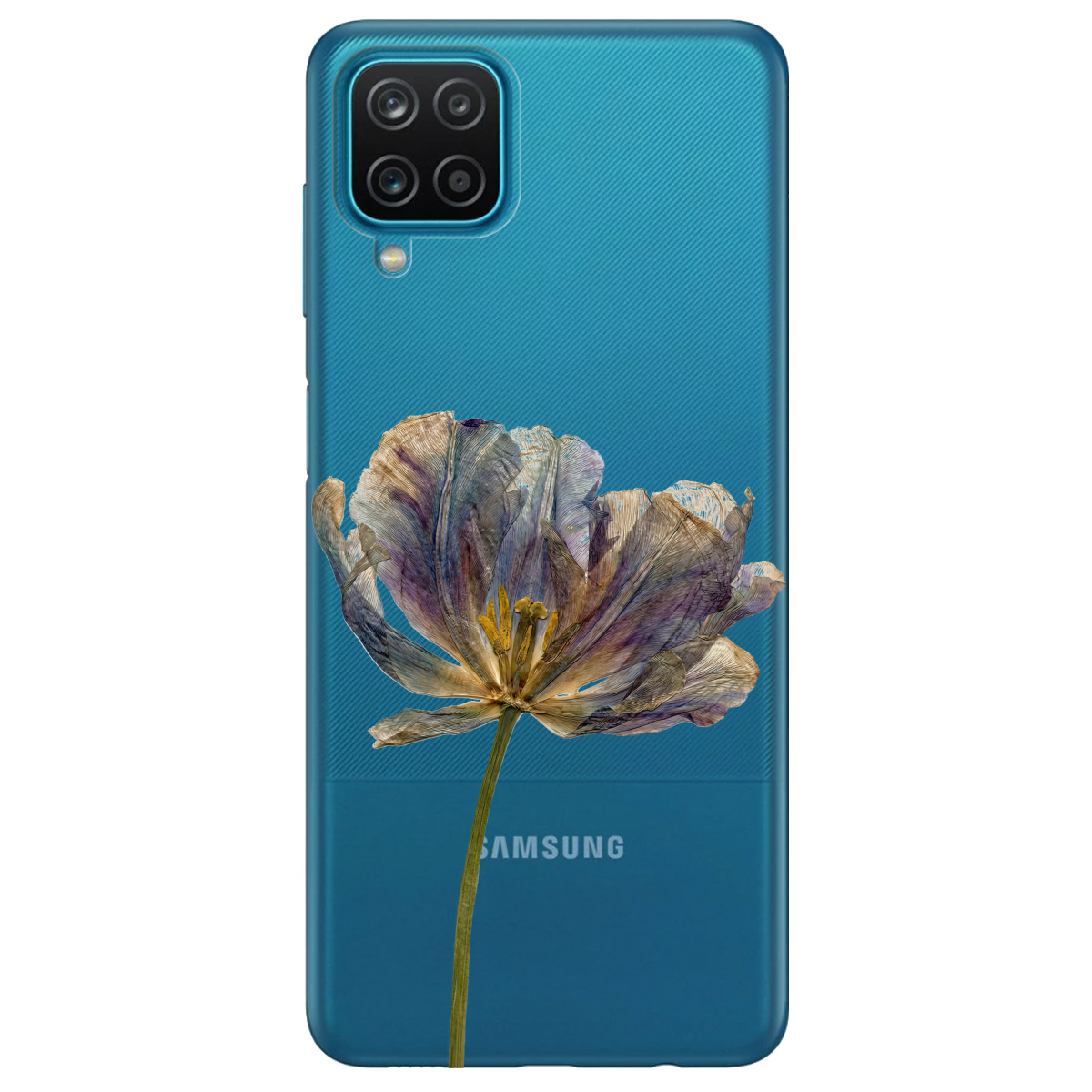 Чохол для Samsung Galaxy A12 4G прозорий Ніжний сухоцвіт - фото 1 - Чохли для телефонів