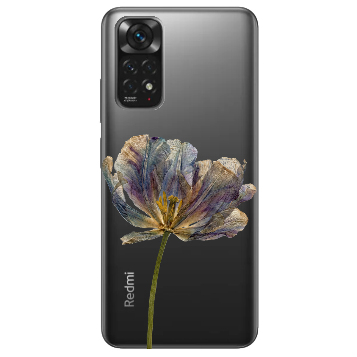 Чехол для Xiaomi Redmi Note 11 прозрачный Нежный сухоцвет - фото 1 - Чехлы для телефонов