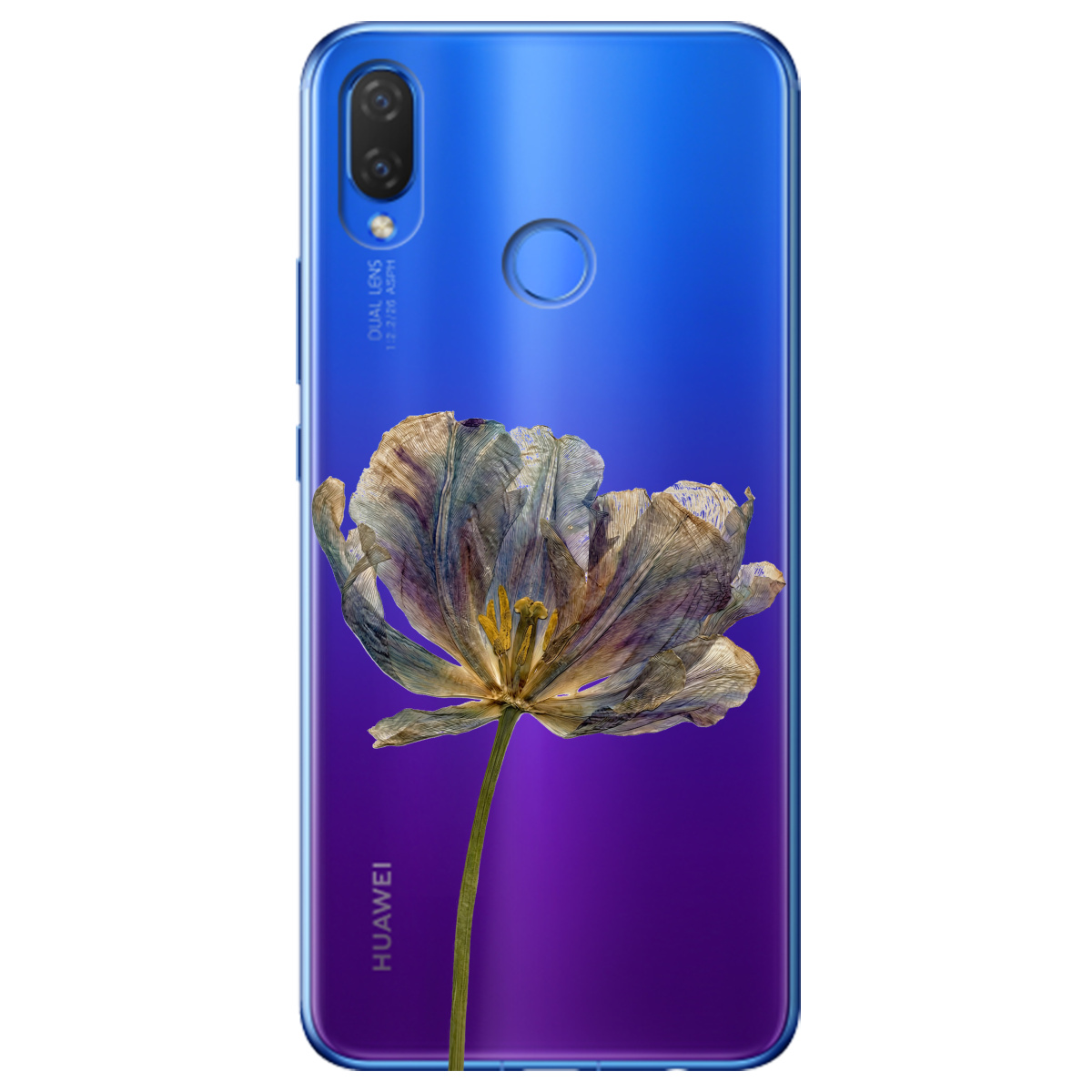 Чехол для Huawei P Smart Plus прозрачный Нежный сухоцвет - фото 1 - Чехлы для телефонов