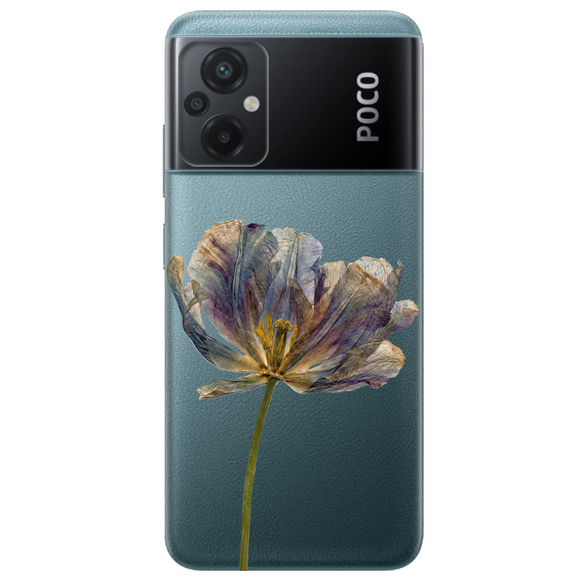 Чехол для Xiaomi Poco M5 прозрачный Нежный сухоцвет - фото 1 - Чехлы для телефонов