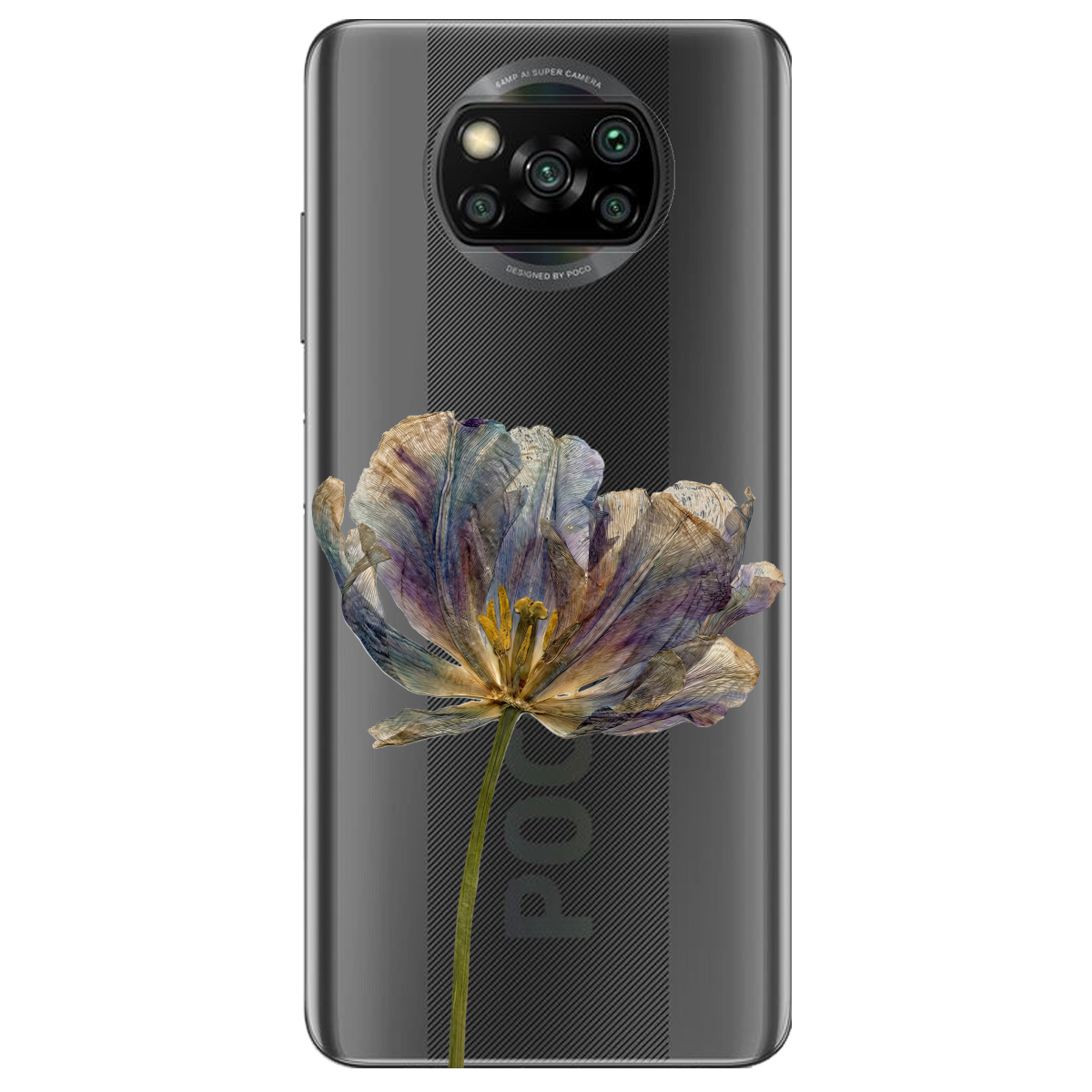 Чехол для Xiaomi Poco X3 Pro прозрачный Нежный сухоцвет - фото 1 - Чехлы для телефонов