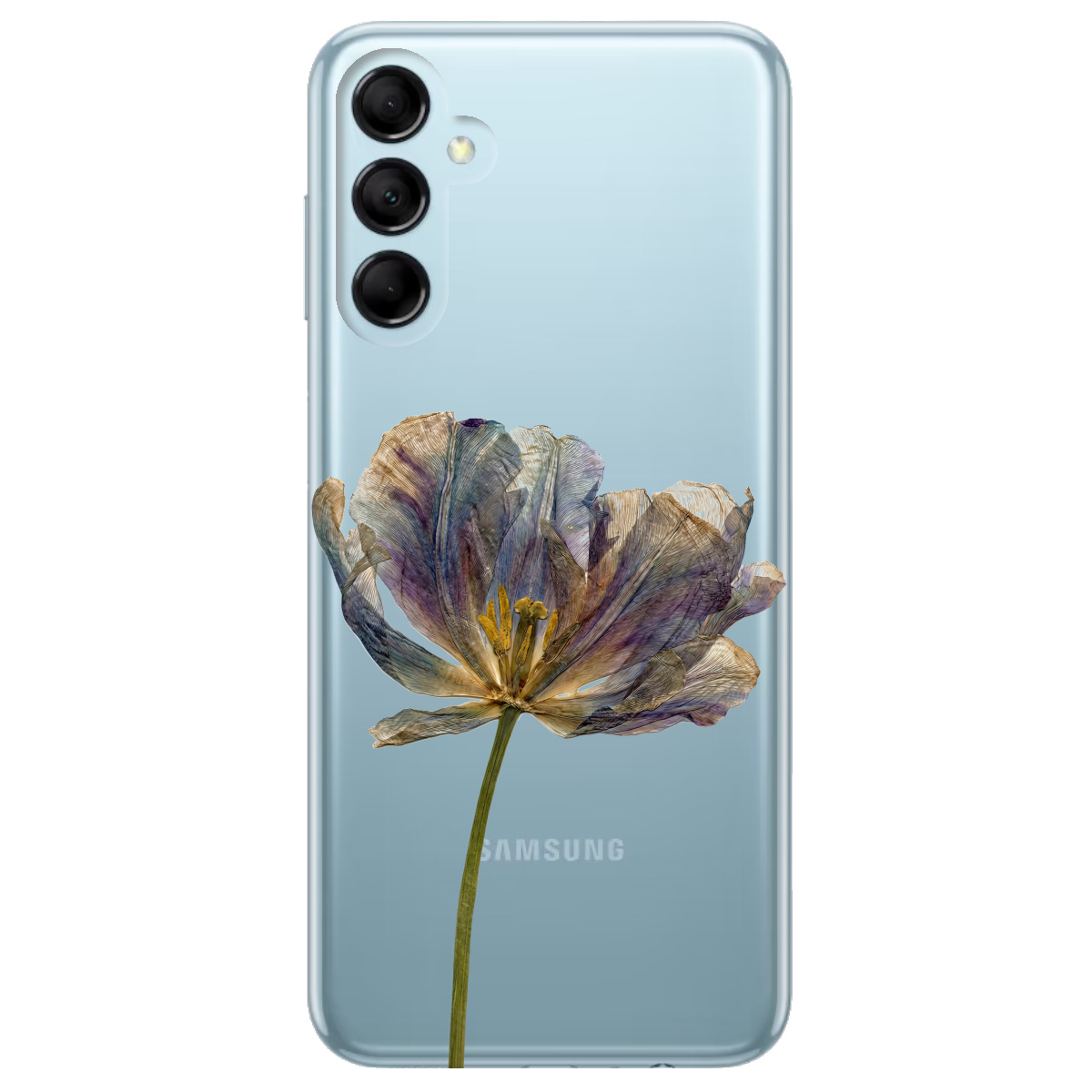 Чехол для Samsung Galaxy M14 5G прозрачный Нежный сухоцвет - фото 1 - Чехлы для телефонов