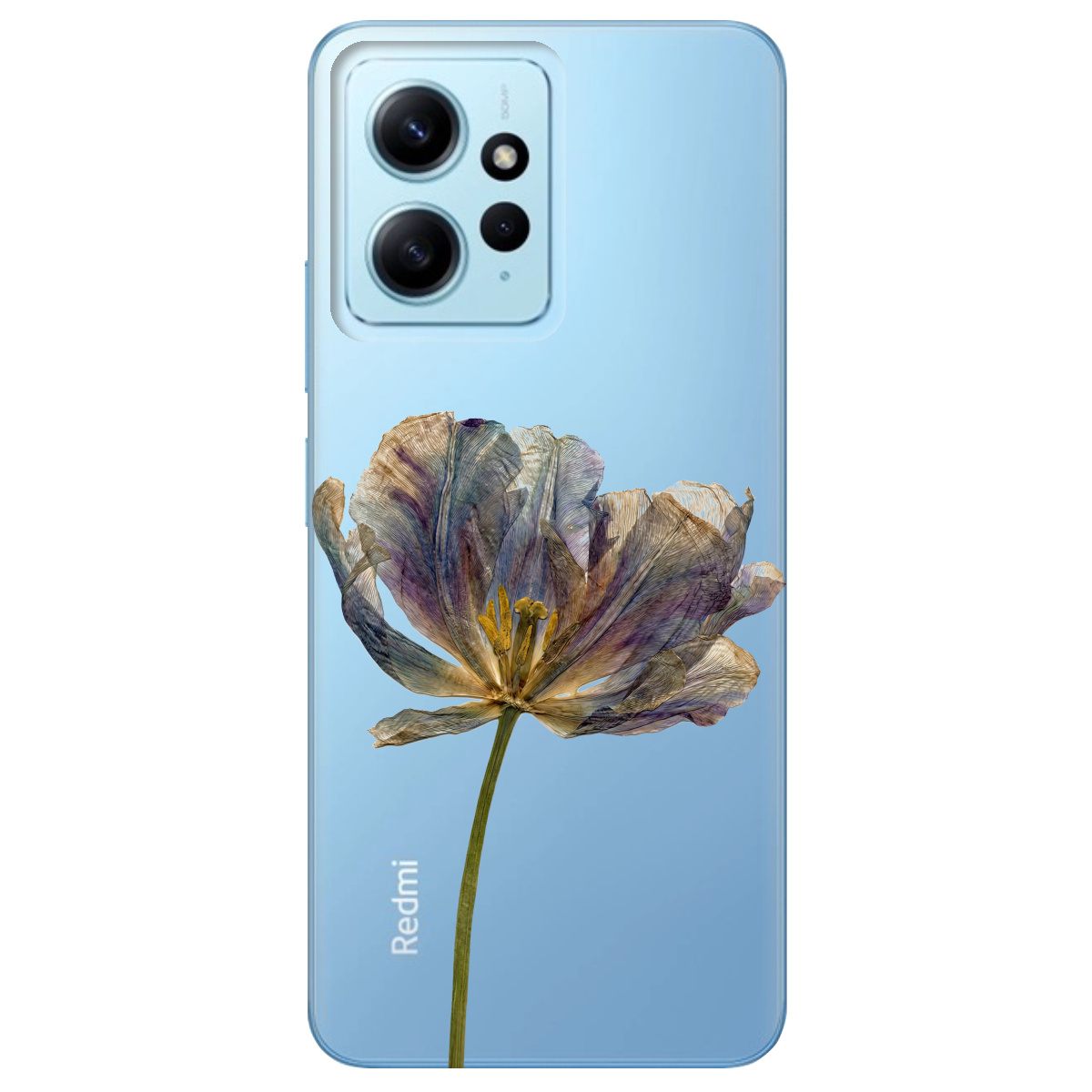 Чохол для Xiaomi Redmi Note 12 4G прозорий Ніжний сухоцвіт - фото 1 - Чохли для телефонів