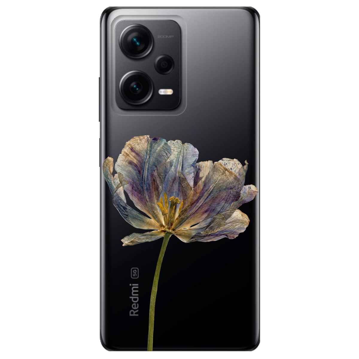 Чехол для Xiaomi Redmi Note 12 Pro + 5G прозрачный Нежный сухоцвет - фото 1 - Чехлы для телефонов