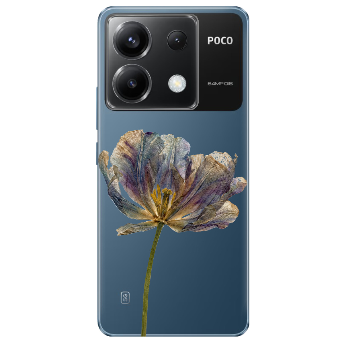 Чехол для Xiaomi Poco X6 прозрачный Нежный сухоцвет - фото 1 - Чехлы для телефонов