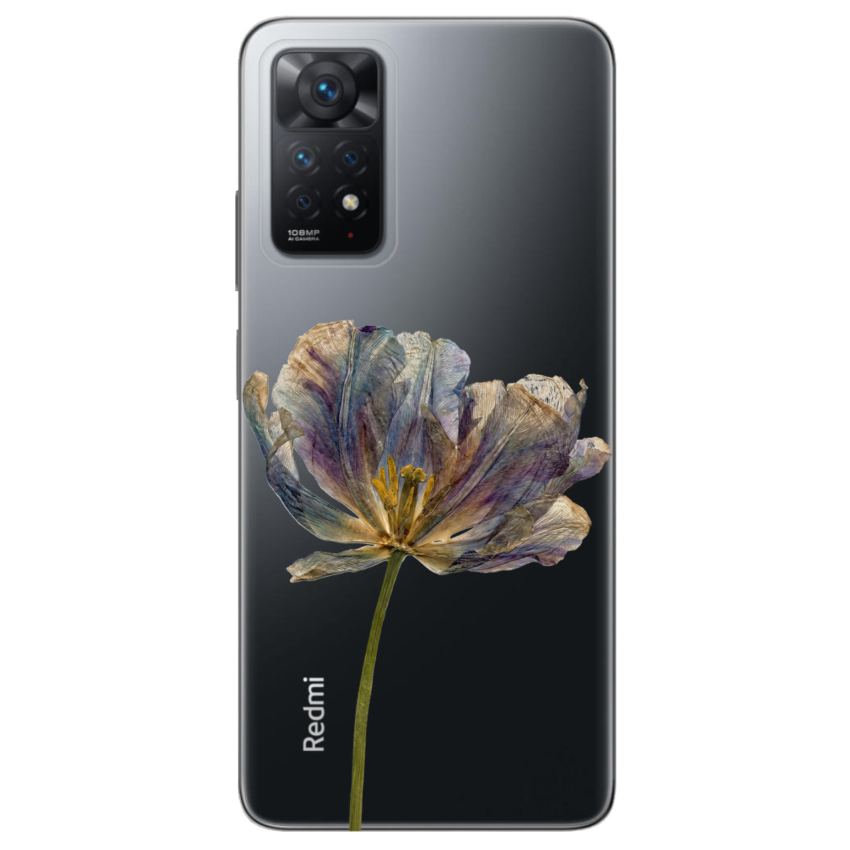 Чехол для Xiaomi Redmi Note 12 Pro 4G прозрачный Нежный сухоцвет - фото 1 - Чехлы для телефонов