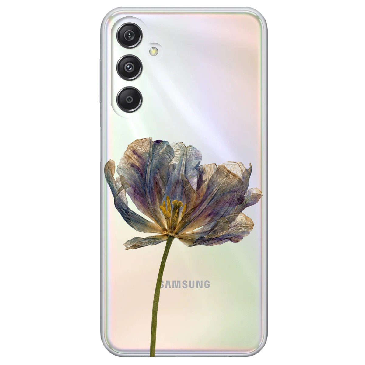 Чехол для Samsung Galaxy M34 5G прозрачный Нежный сухоцвет - фото 1 - Чехлы для телефонов